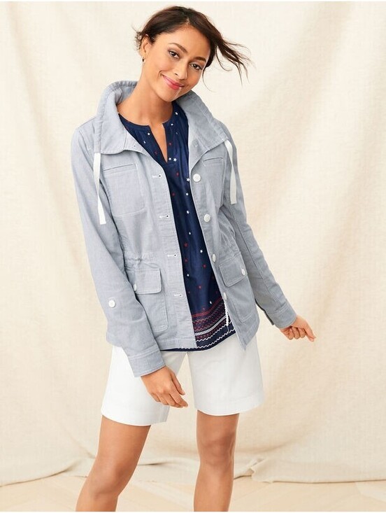 Talbots Jackets & Blazers - Talbots Stripe Twill Jacket Light Blue Size 2X Excellent Condition #785